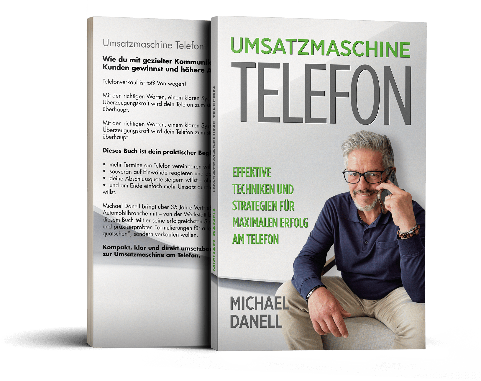 Umsatzmaschine Telefon von Michael Danell – Buchcover und Buchrücken